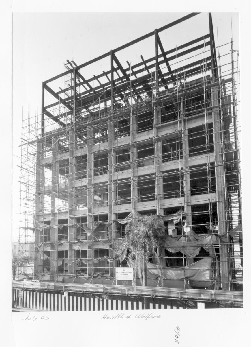 Health and Welfare building under construction, Brisbane, July 1963