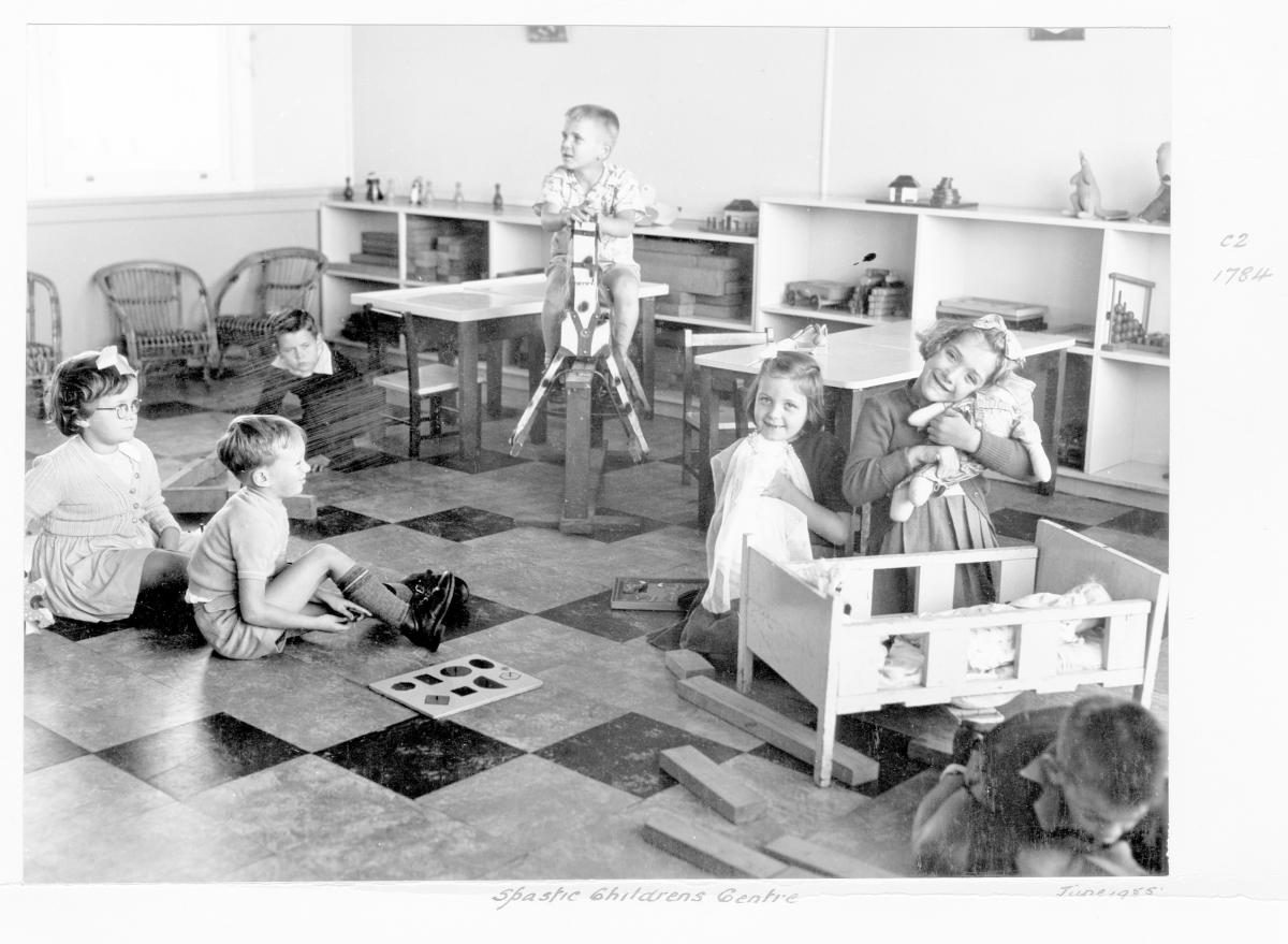 Children playing at the Spastic Children's Centre - Brisbane, June 1955