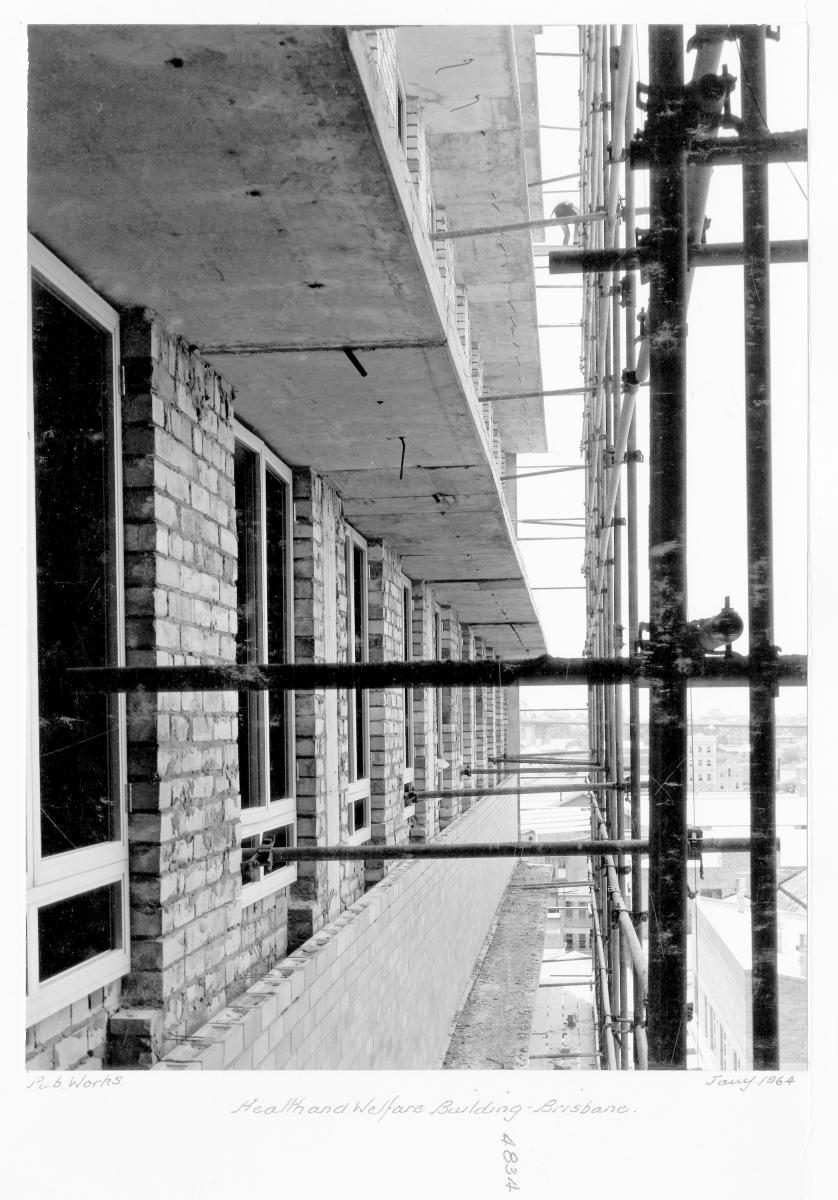Health and Welfare building under construction, Brisbane, January 1964