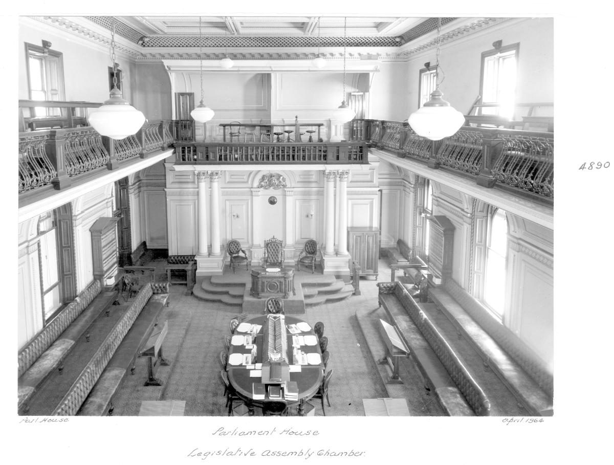 Legislative Assembly Chamber, Parliament House, Brisbane, April 1964, Brisbane City
