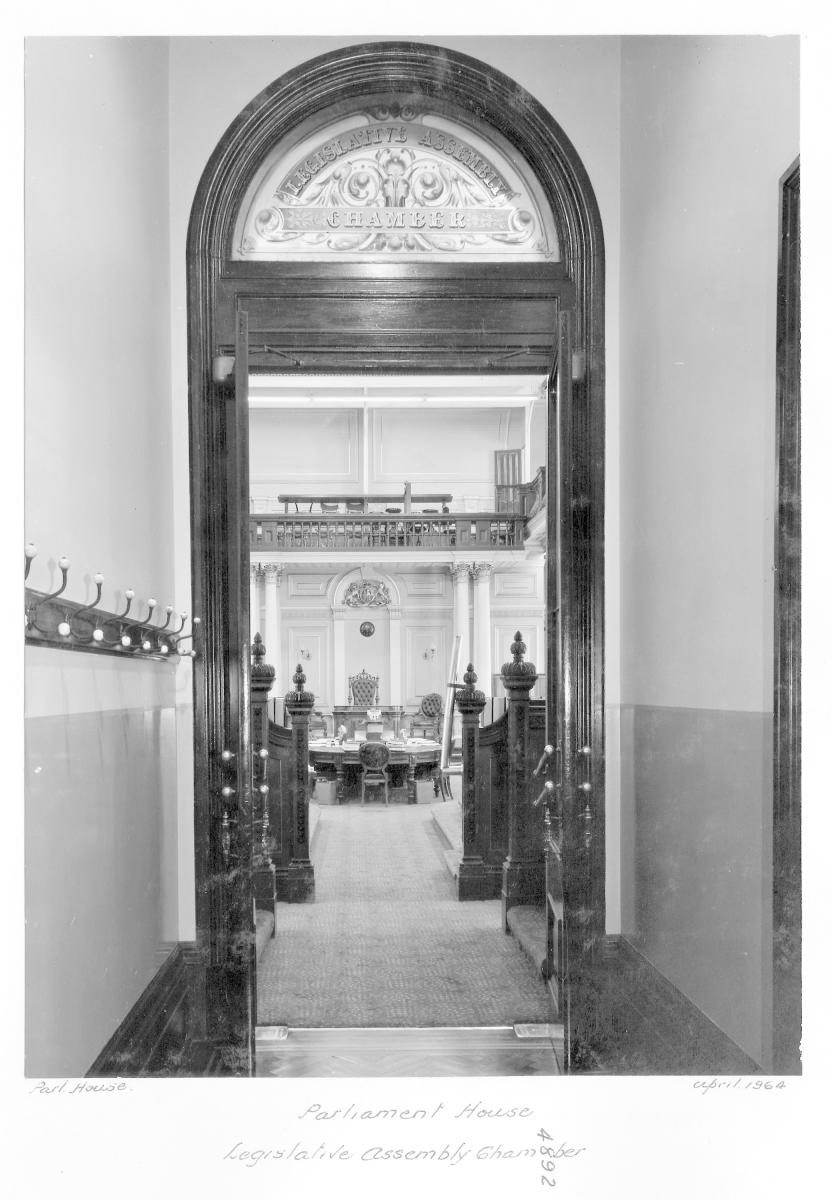 Legislative Assembly Chamber, Parliament House, Brisbane, April 1964, Brisbane City