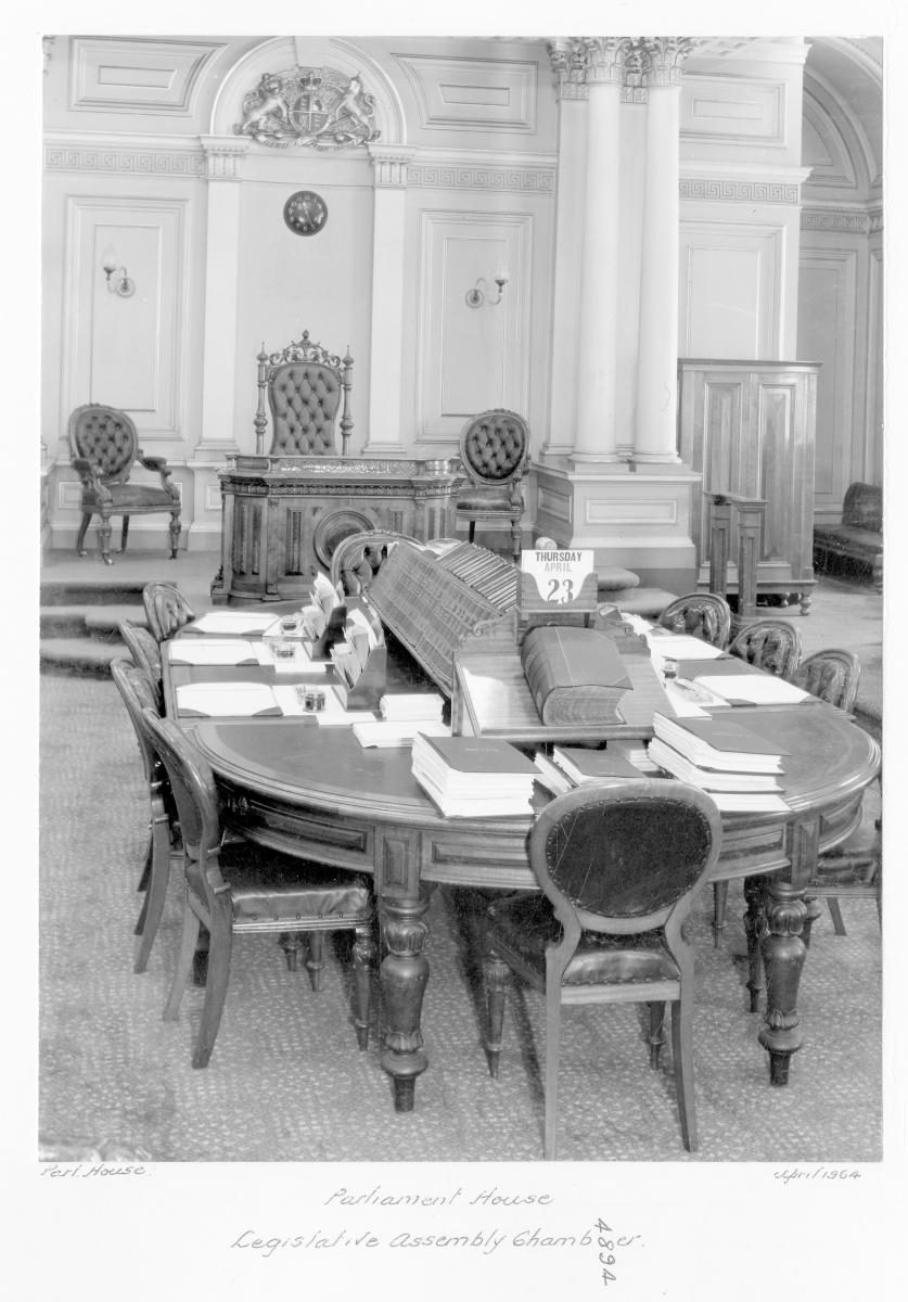 Legislative Assembly Chamber, Parliament House, Brisbane, April 1964