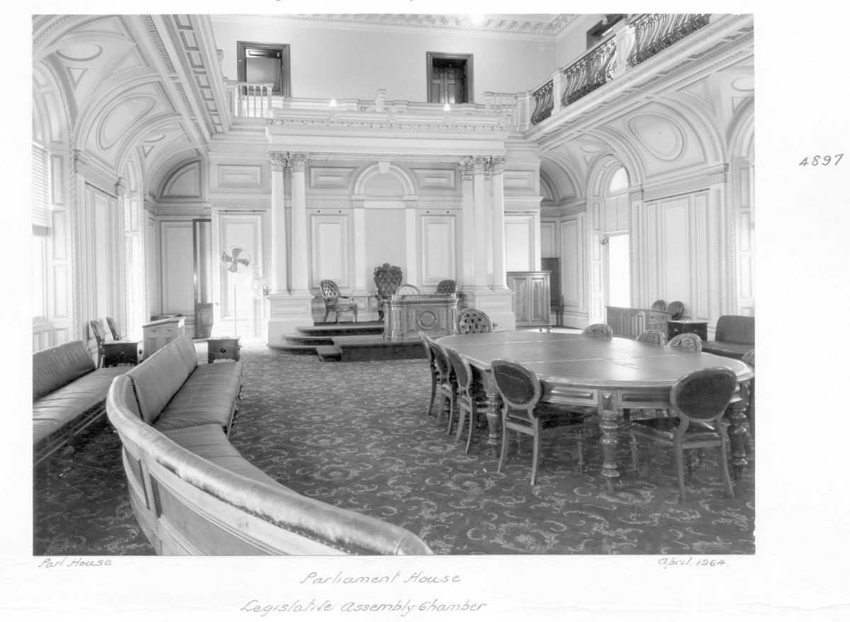 Legislative Assembly Chamber, Parliament House, Brisbane, April 1964, Brisbane City