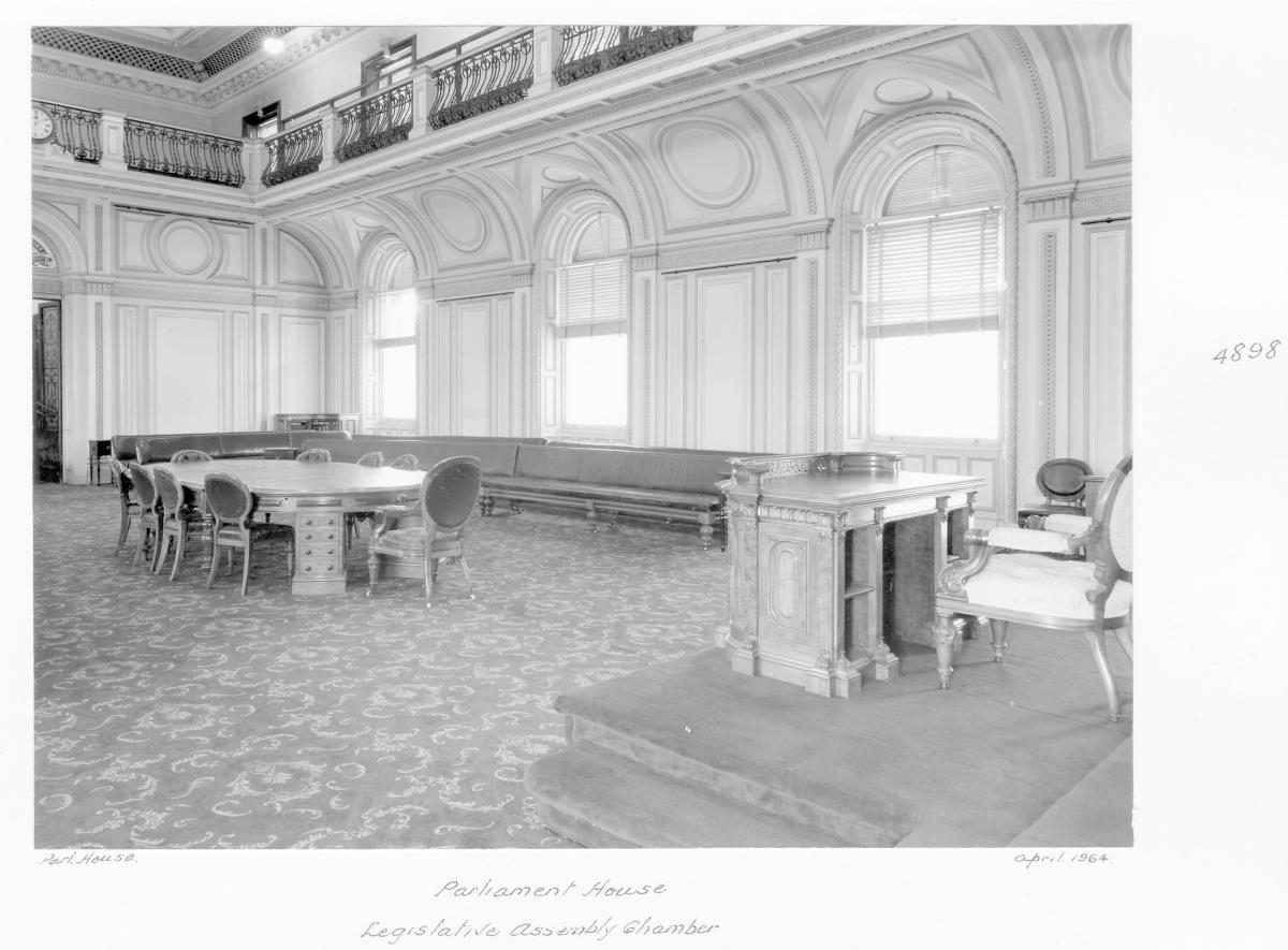 Legislative Assembly Chamber, Parliament House, Brisbane, April 1964, Brisbane City