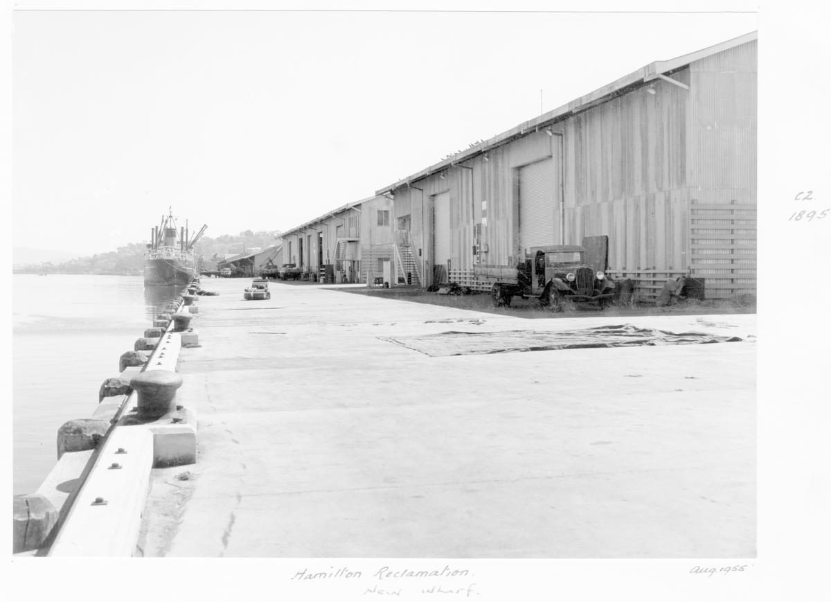 Reclamation for the new wharf at Hamilton - Brisbane, August 1955
