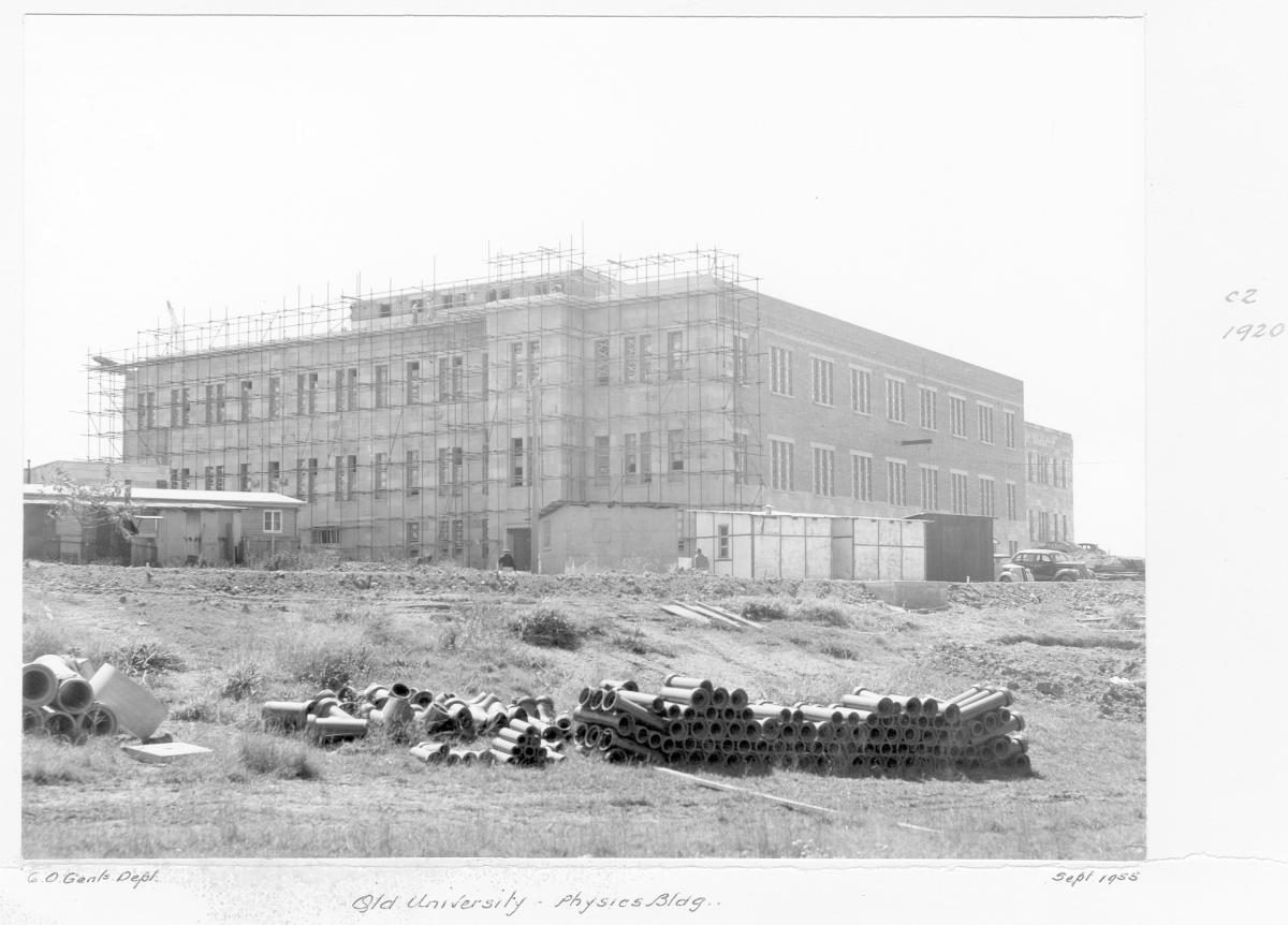 University of Queensland Physics building construction at St Lucia - Brisbane, September 1955