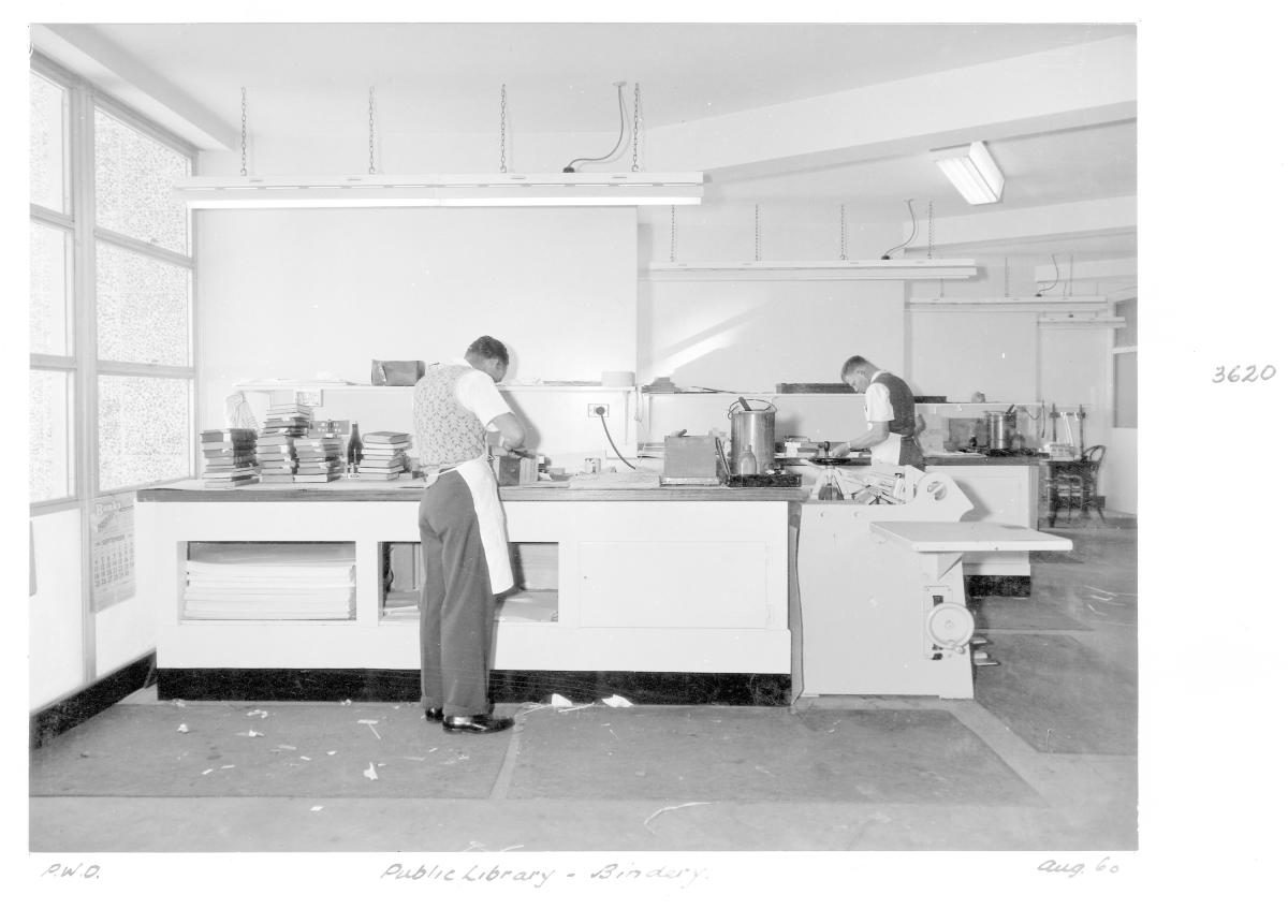 State Library of Queensland bindery, William St - Brisbane, August 1960, Brisbane City
