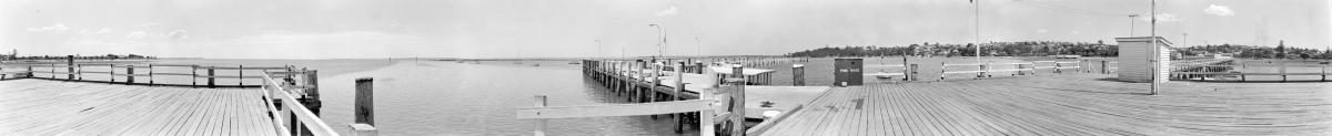 Panoramic photograph of Manly Boat Harbour - Brisbane, September 1960