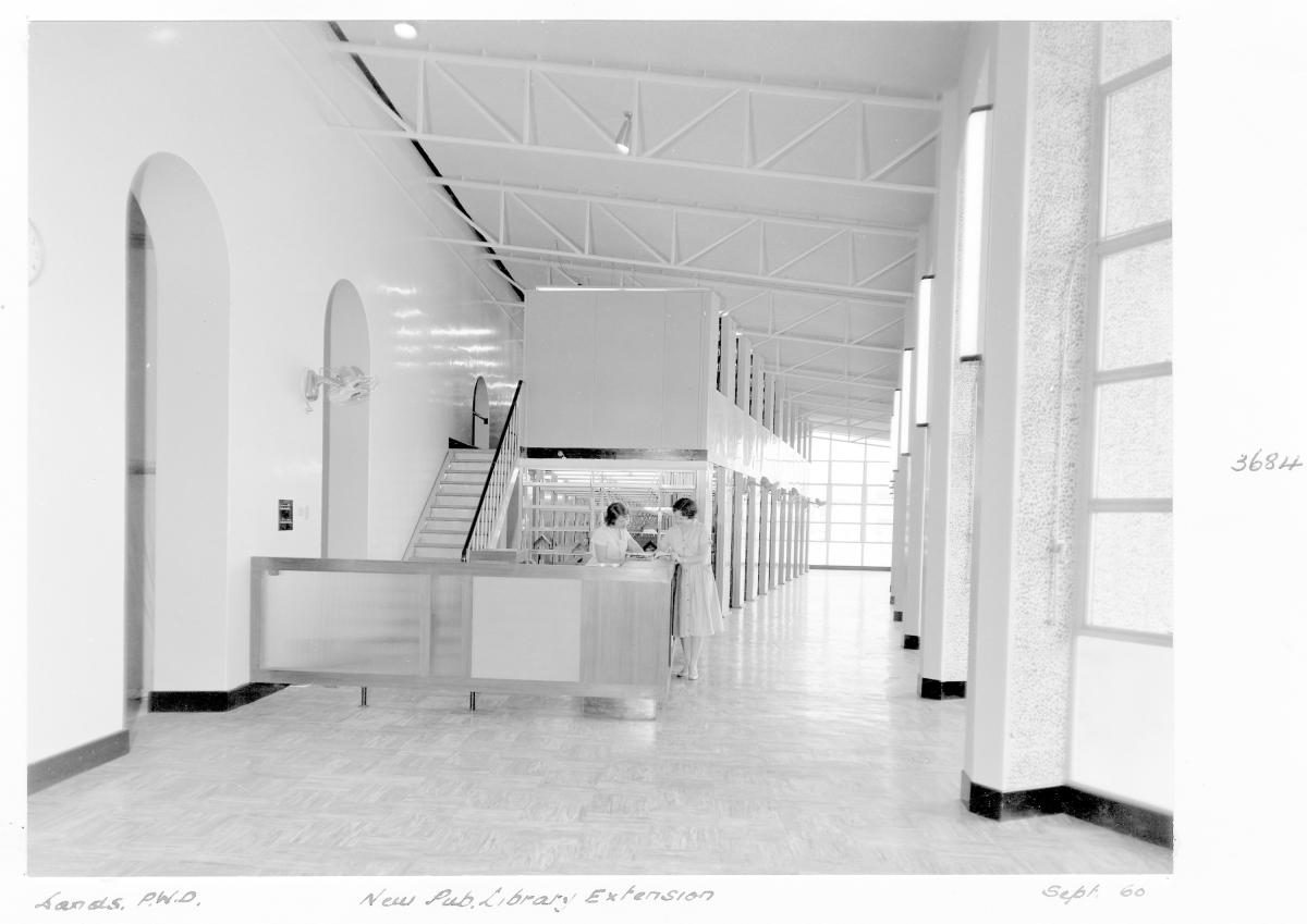 Extension to the State Library of Queensland on William St - Brisbane, September 1960, Brisbane City