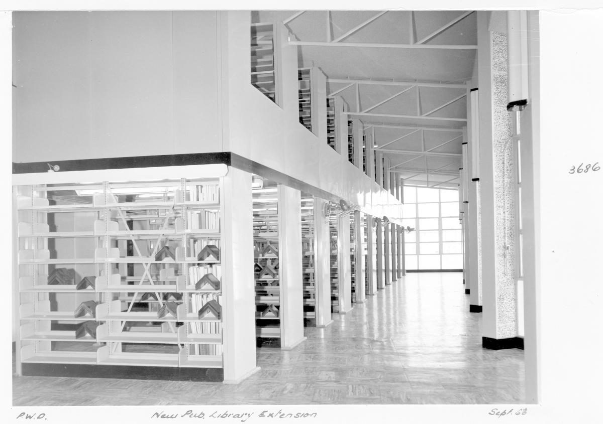 Extension to the State Library of Queensland on William St - Brisbane, September 1960, Brisbane City