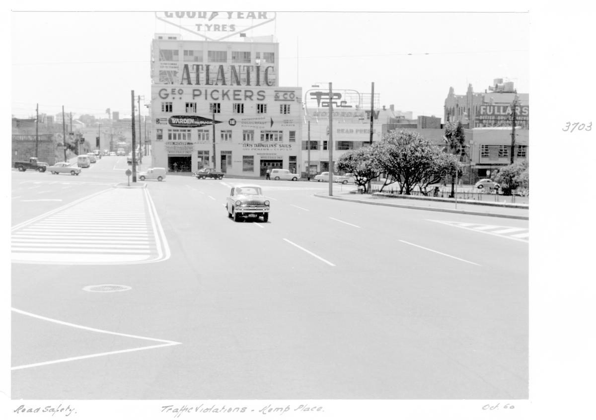 Traffic violation at Kemp Place - Brisbane, October 1960