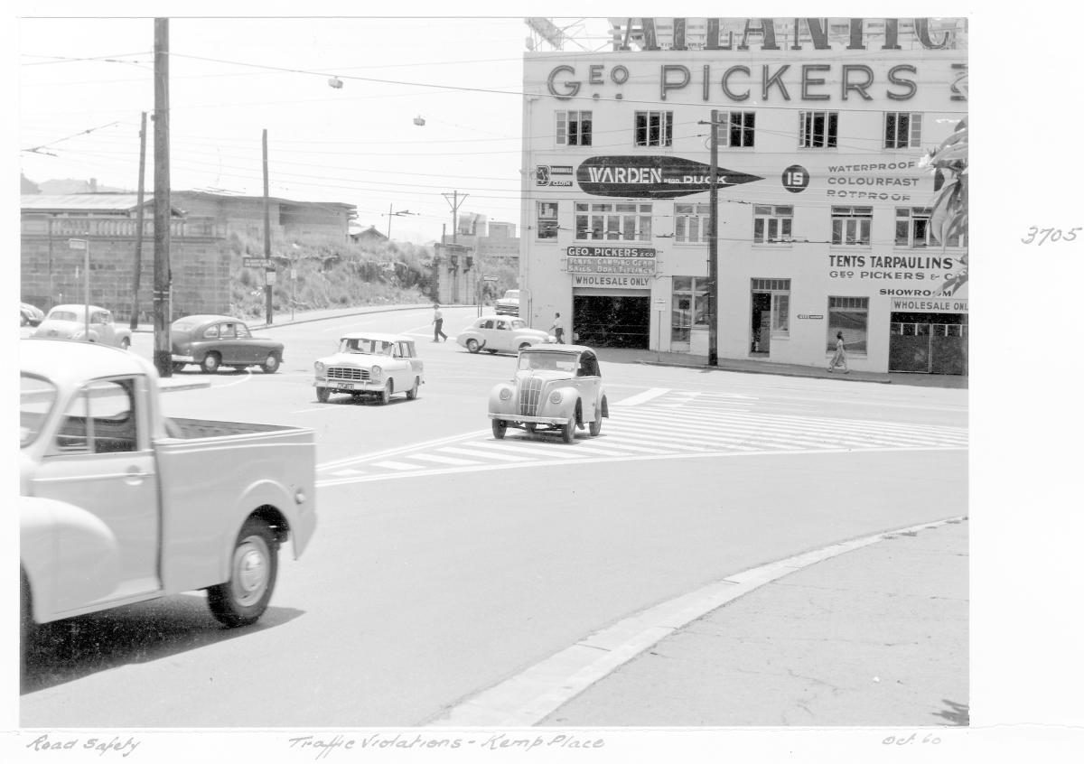 Traffic violation at Kemp Place - Brisbane, October 1960