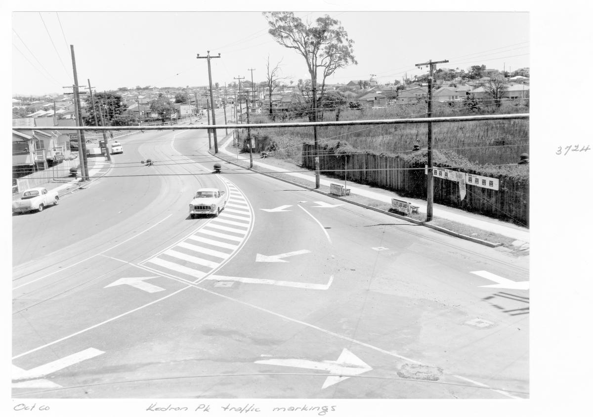 Road traffic markings at Kedron Park - Brisbane, October 1960