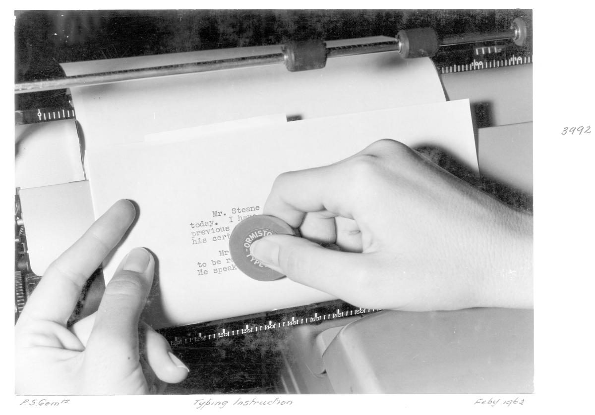 Office typing instruction - Brisbane, February 1962