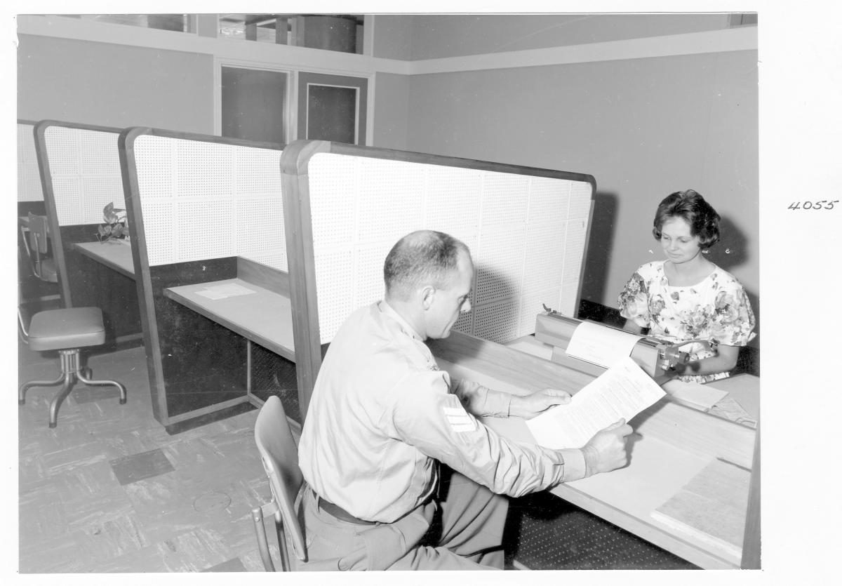 Police Headquarters work room - Brisbane, March 1962