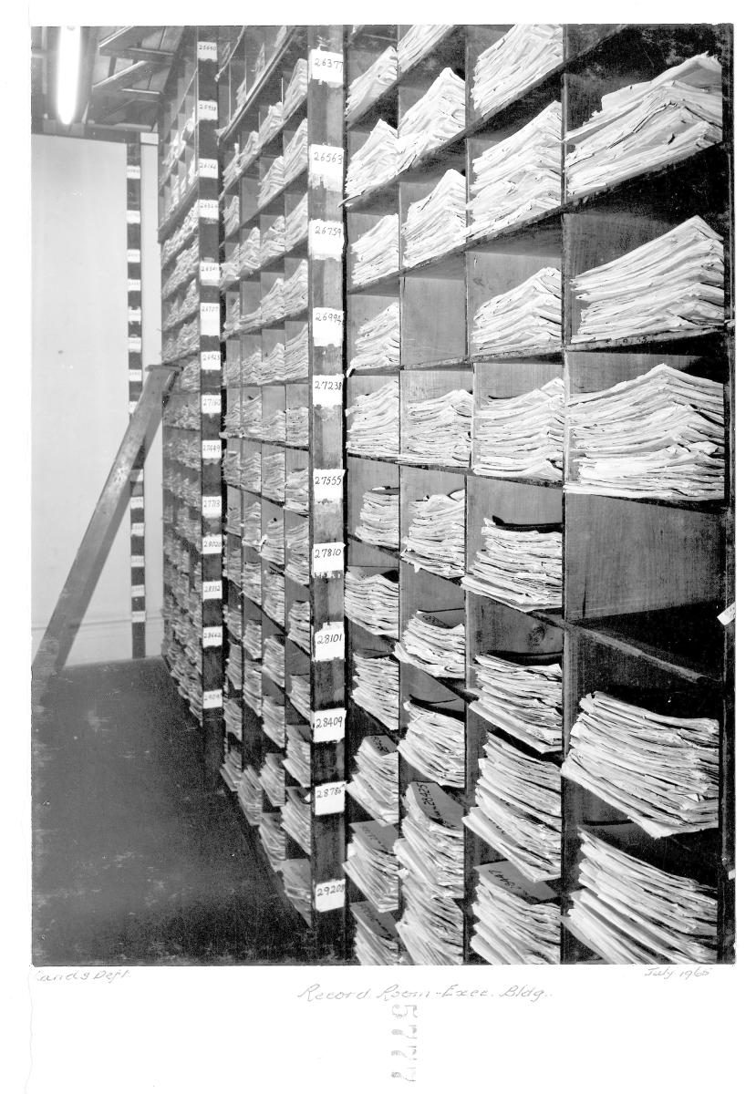 Records room - Executive Building, Brisbane, July 1965, Brisbane City