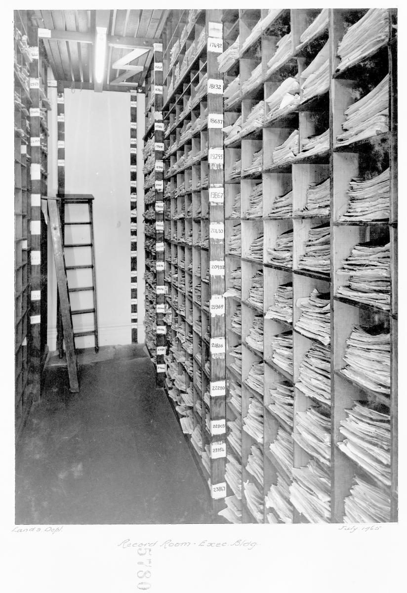 Records room - Executive Building, Brisbane, July 1965, Brisbane City