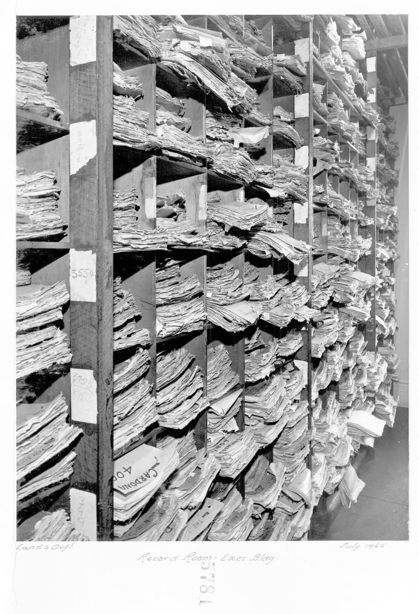 Records room - Executive Building, Brisbane, July 1965, Brisbane City