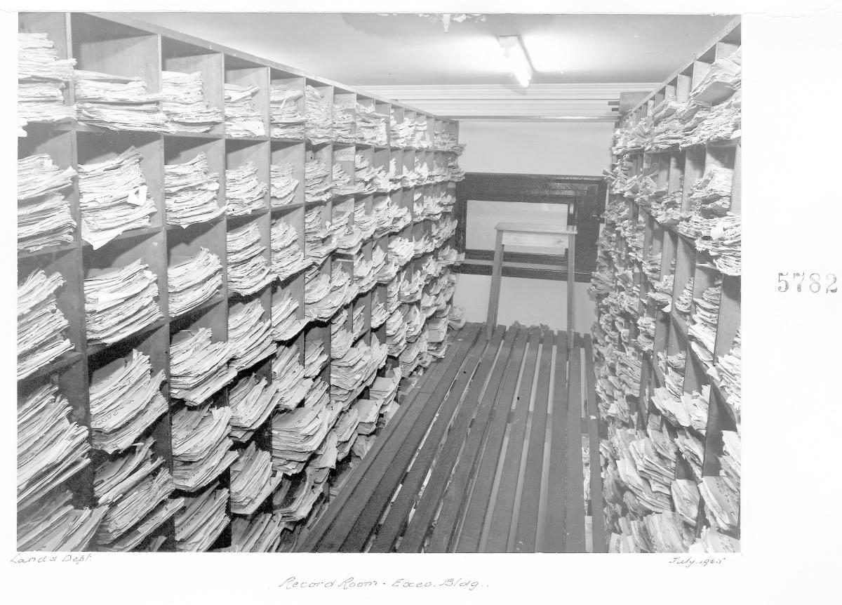 Records room - Executive Building, Brisbane, July 1965, Brisbane City