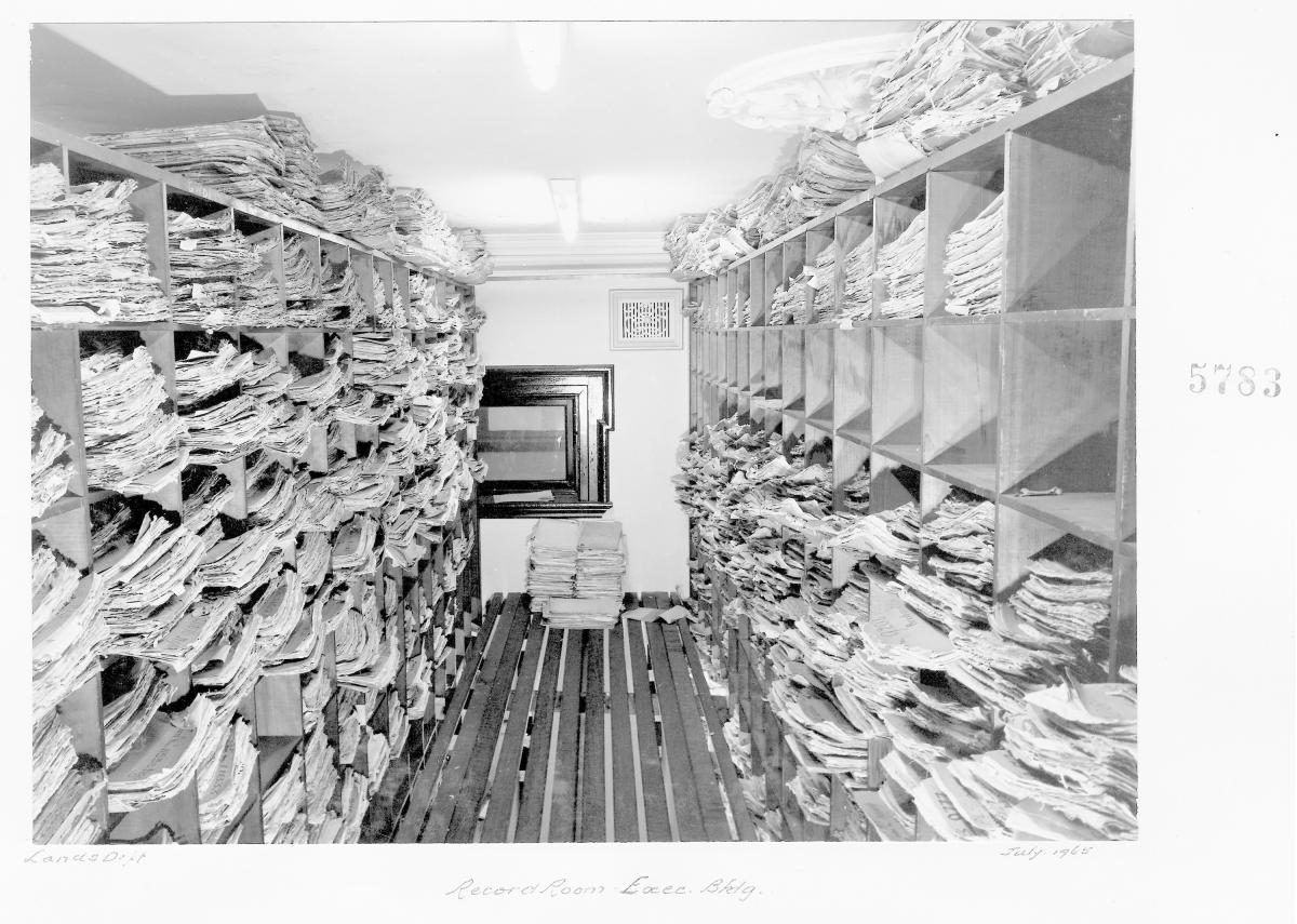Record room - Executive Building, Brisbane, July 1965, Brisbane City