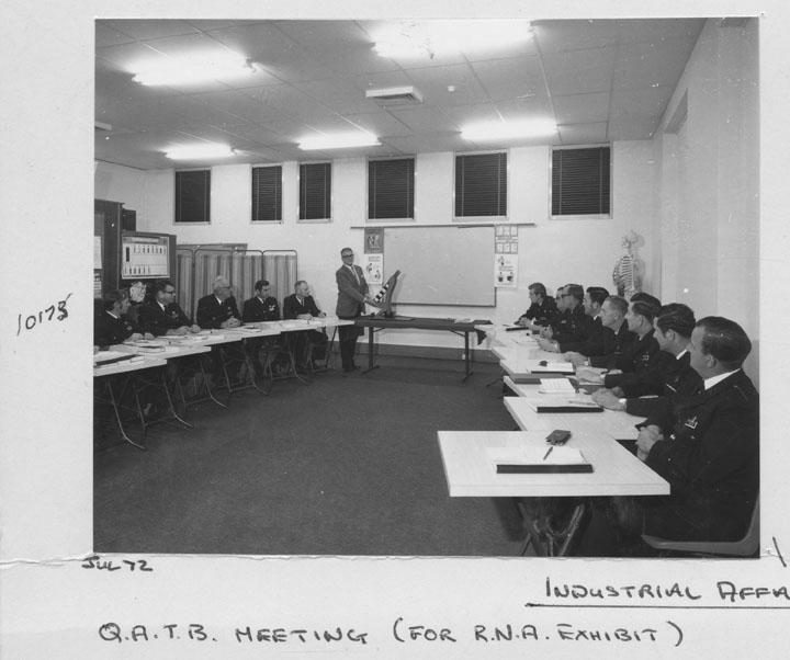 Meeting of the Queensland Ambulance Transport Service (QATB) for the Royal National Agricultural (RNA) Show exhibit - Brisbane, July 1972, Bowen Hills