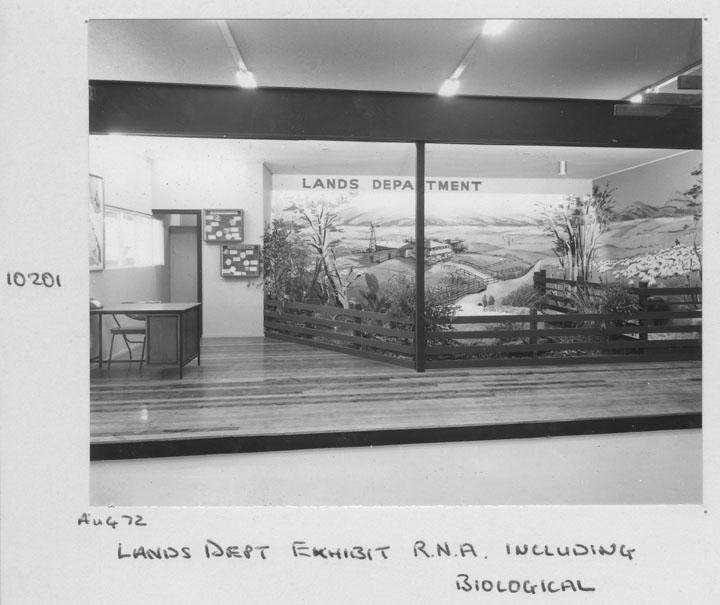 Lands Department exhibit at the Royal National Agricultural Exhibition (RNA), including biological - Brisbane, August 1972, Bowen Hills