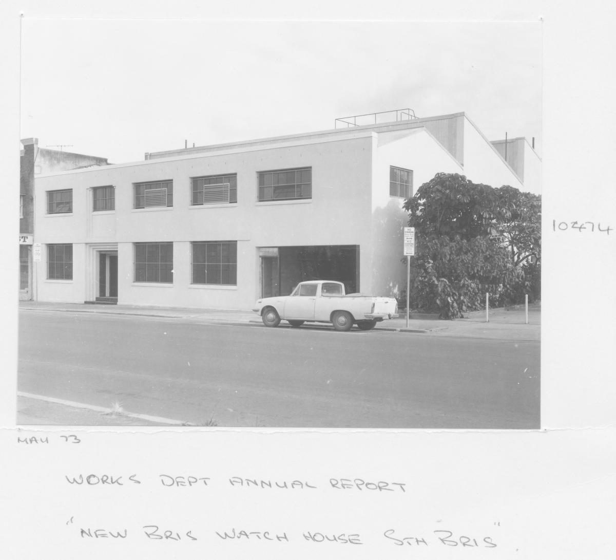 New Brisbane watch house at South Brisbane, May 1973
