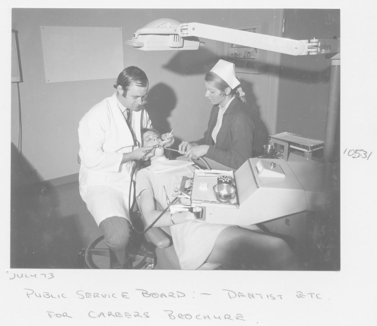 Dentist and nurse at work - Brisbane, June 1973
