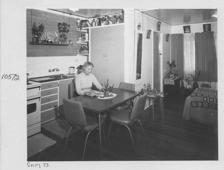 Interior of Queensland Housing Commission unit in Malcolm St, Hawthorn - Brisbane, September 1973