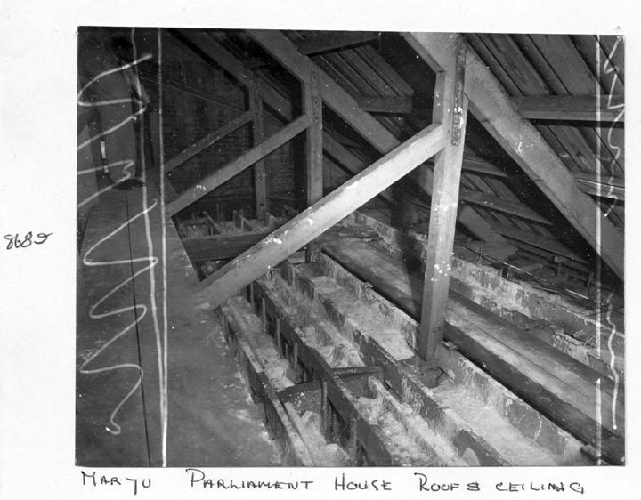 Roof and ceiling, Parliament House, Brisbane, March 1970, Brisbane City