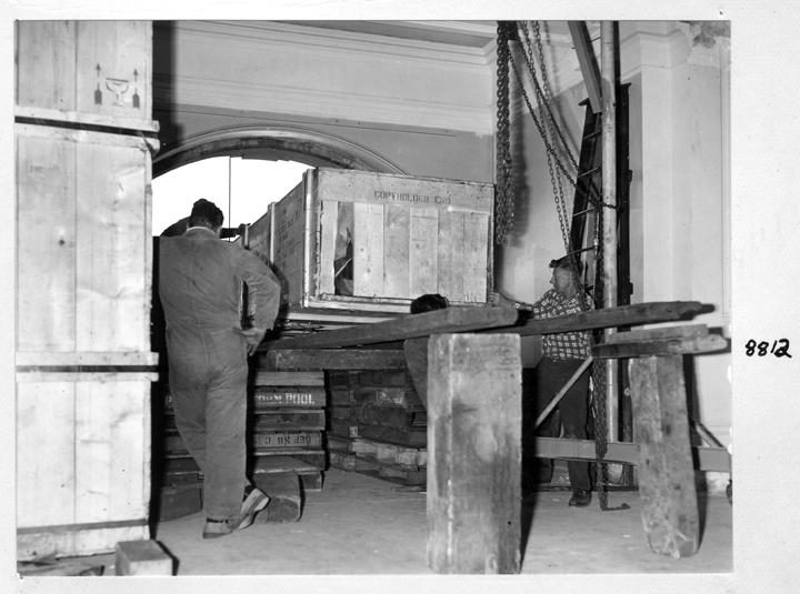 Crates in the Camera Room, Executive Building, Brisbane, April 1970, Brisbane City