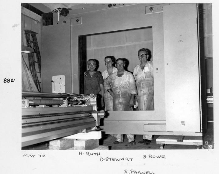 Klimsch camera installation crew, Executive Building, Brisbane, May 1970, Brisbane City