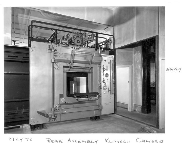 Klimsch camera rear assembly, Executive Building, Brisbane, May 1970, Brisbane City