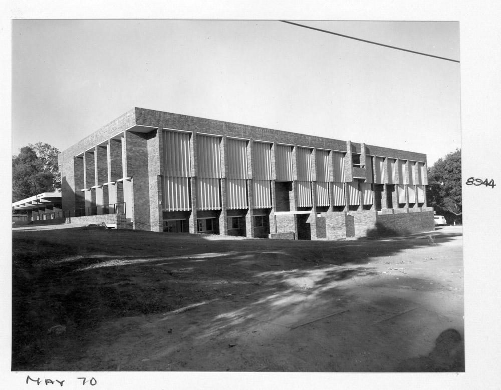 Exterior front of Community Building, Queensland Institute of Technoloy, Brisbane, May 1970