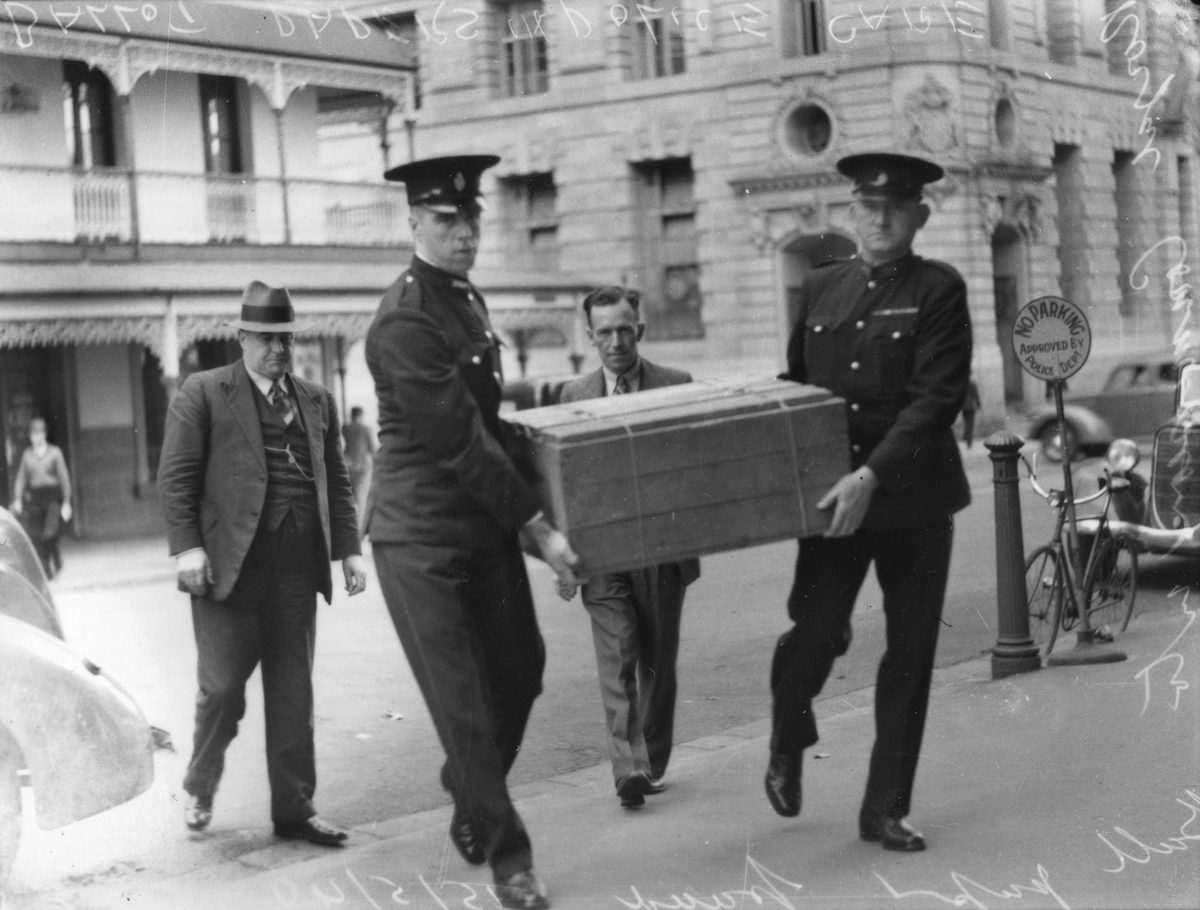 Ballot papers in police care during a Royal Commission on ballot paper fraud, 1940, Brisbane