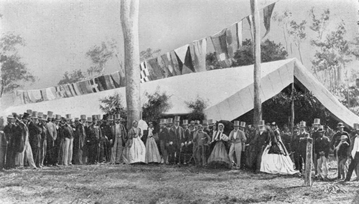 Official opening of the first section of the Ipswich to Grandchester railway, Ipswich, 1865