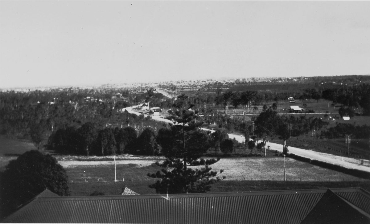 Looking south from Nudgee College tower, Virginia, Brisbane, 1936