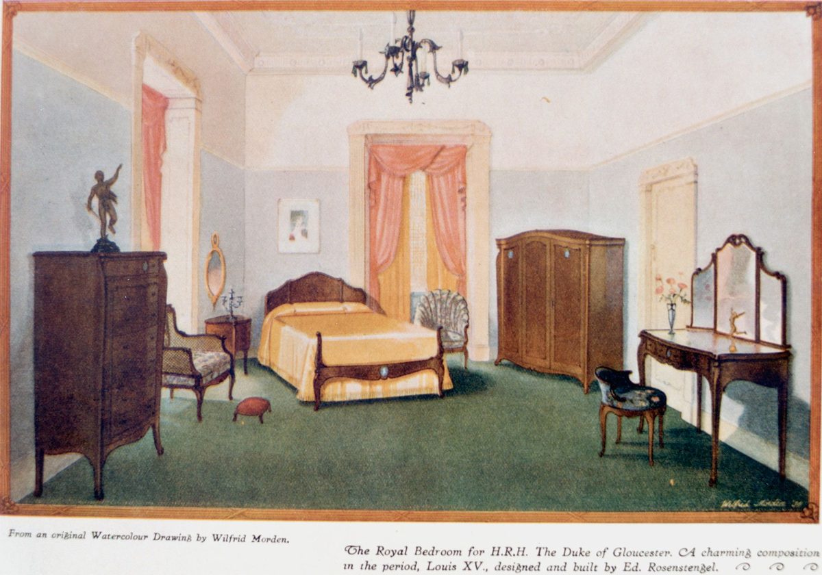 Furniture for H.R.H. The Duke of Gloucester built by Ed. Rosenstengel, Fortitude Valley, Brisbane, 1934
