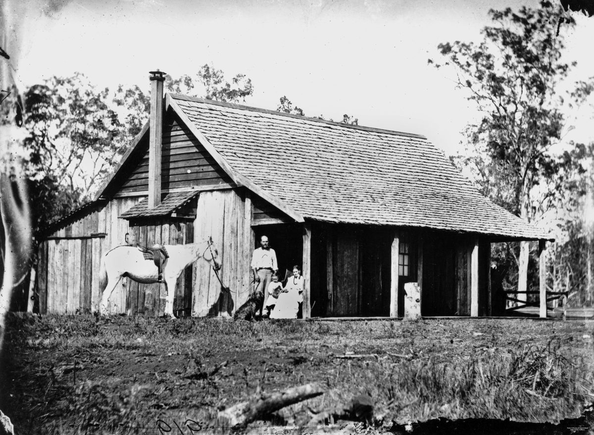Settler family, probably in the Beenleigh district, 1872