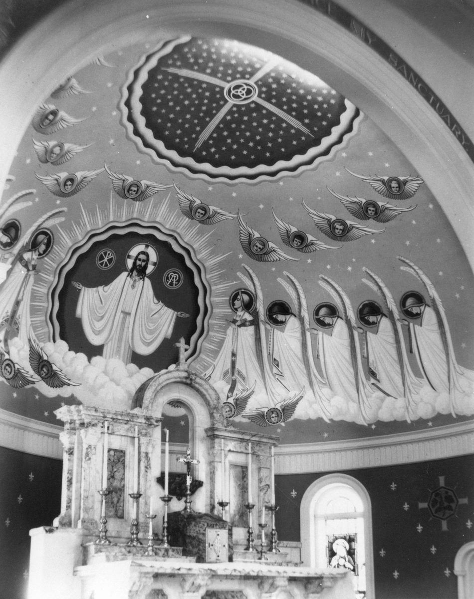Fresco above the sanctuary at St. Joseph's, Kangaroo Point, Brisbane (1948)