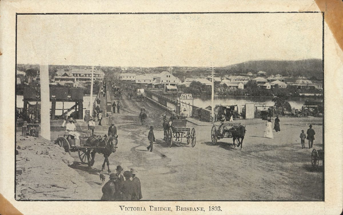 Victoria Bridge, Brisbane, 1893, Brisbane City