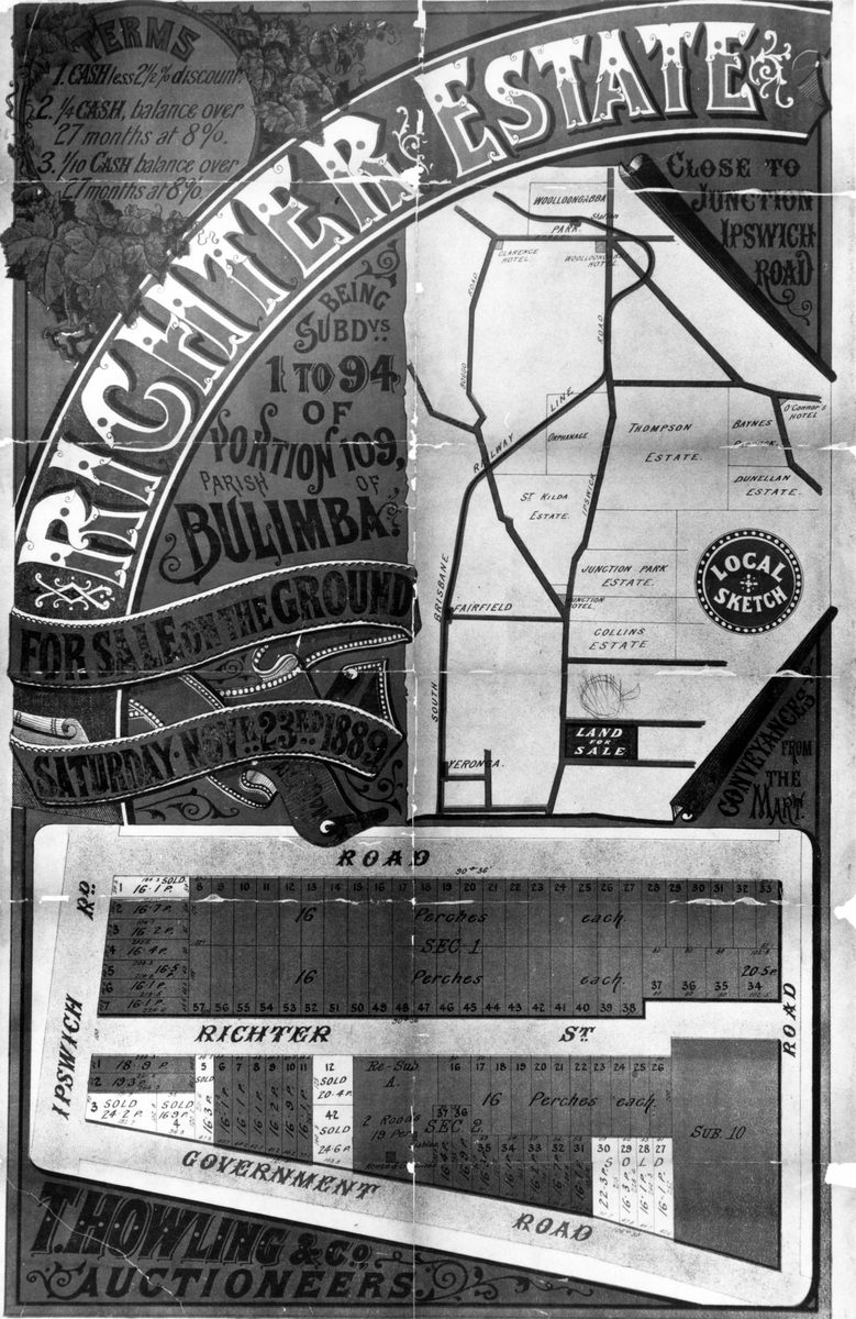 Real estate sub-division for the Richter Estate, Annerley, 1889