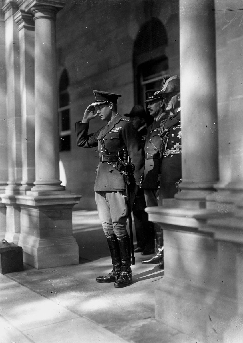Edward, Prince of Wales, taking the salute at Parliament House, Brisbane in July 1920, Brisbane City