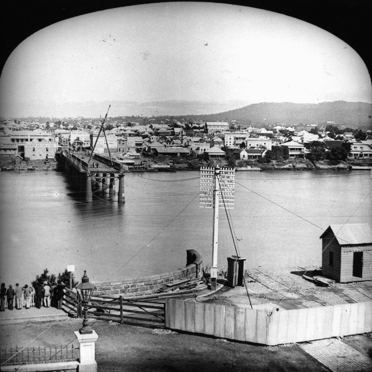 Remains of the first permanent Victoria Bridge, swept away in the 1893 Brisbane floods, Brisbane City