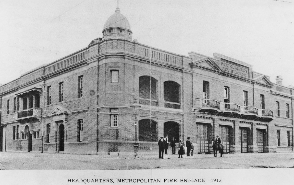 Headquarters of the Metropolitan Fire Brigade, Wickham Terrace, 1912, Brisbane City