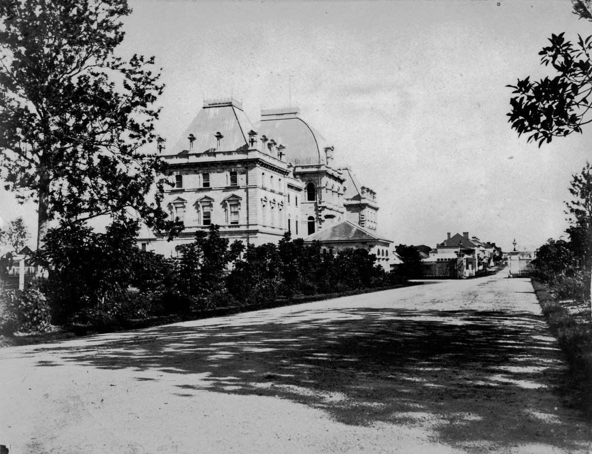 View of Parliament House from Government House Drive, Brisbane, 1869, Brisbane City