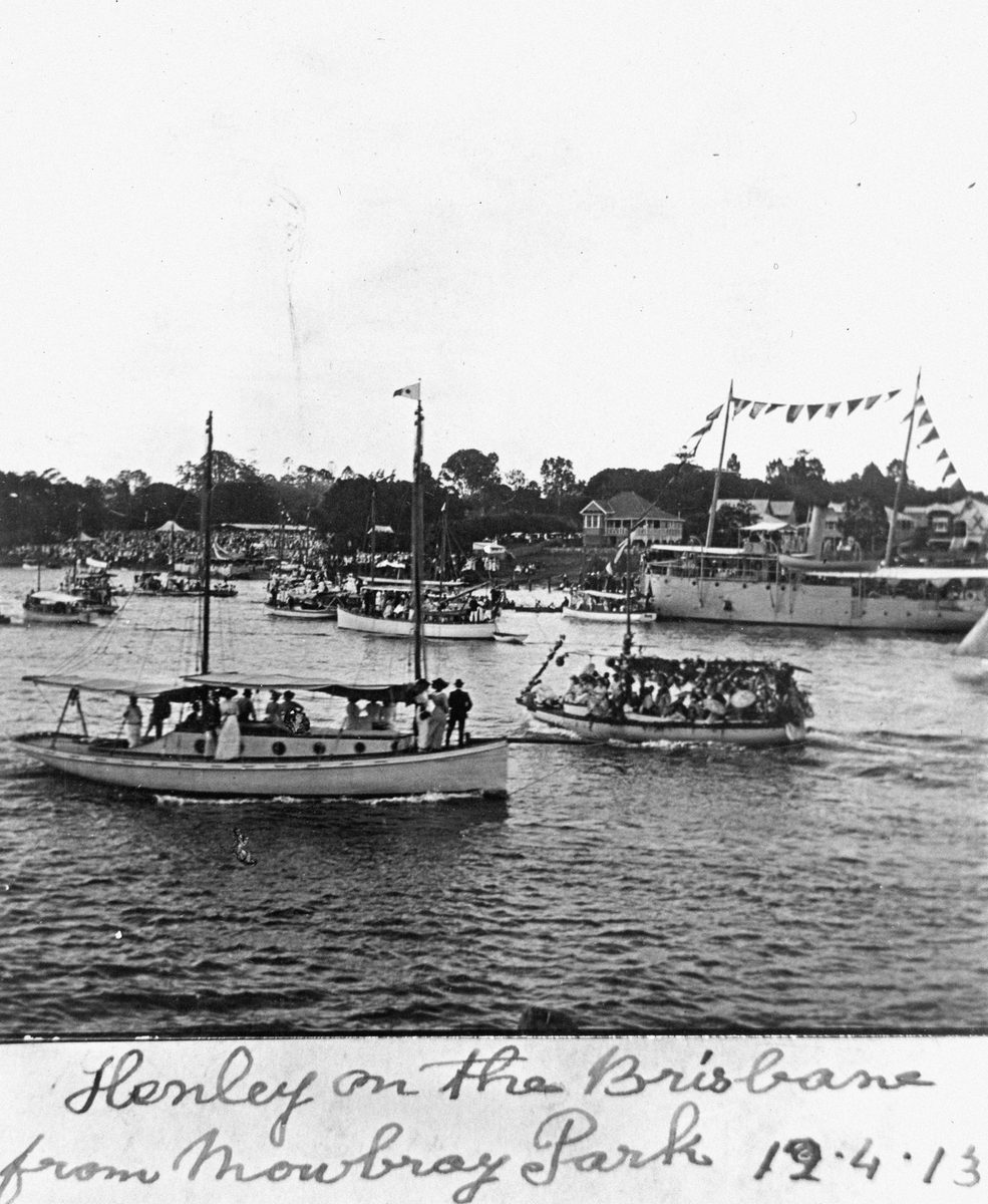 Henley on the Brisbane Regatta viewed from East Brisbane, 1913