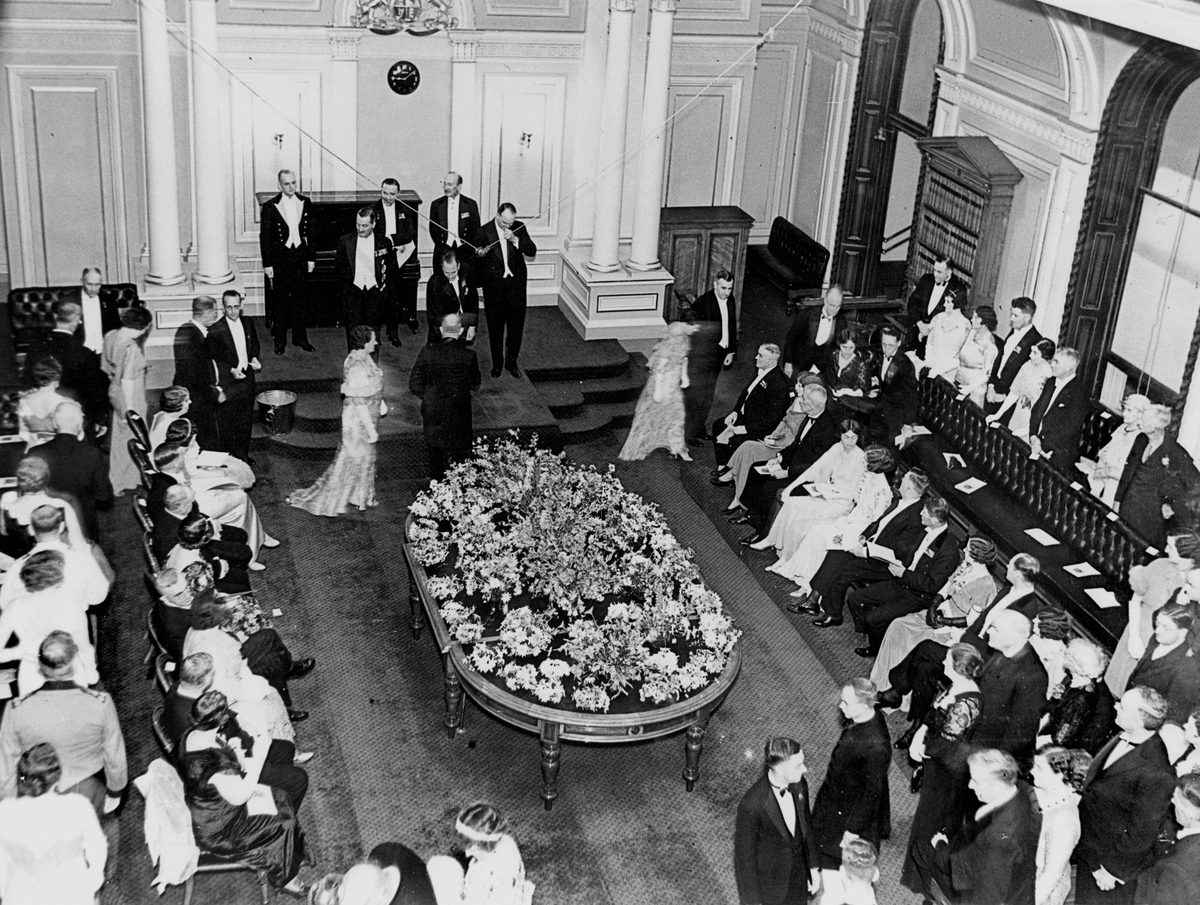 Prince Henry, Duke of Gloucester, receiving guests at a State reception at Parliament House, Brisbane in December 1934, Brisbane City