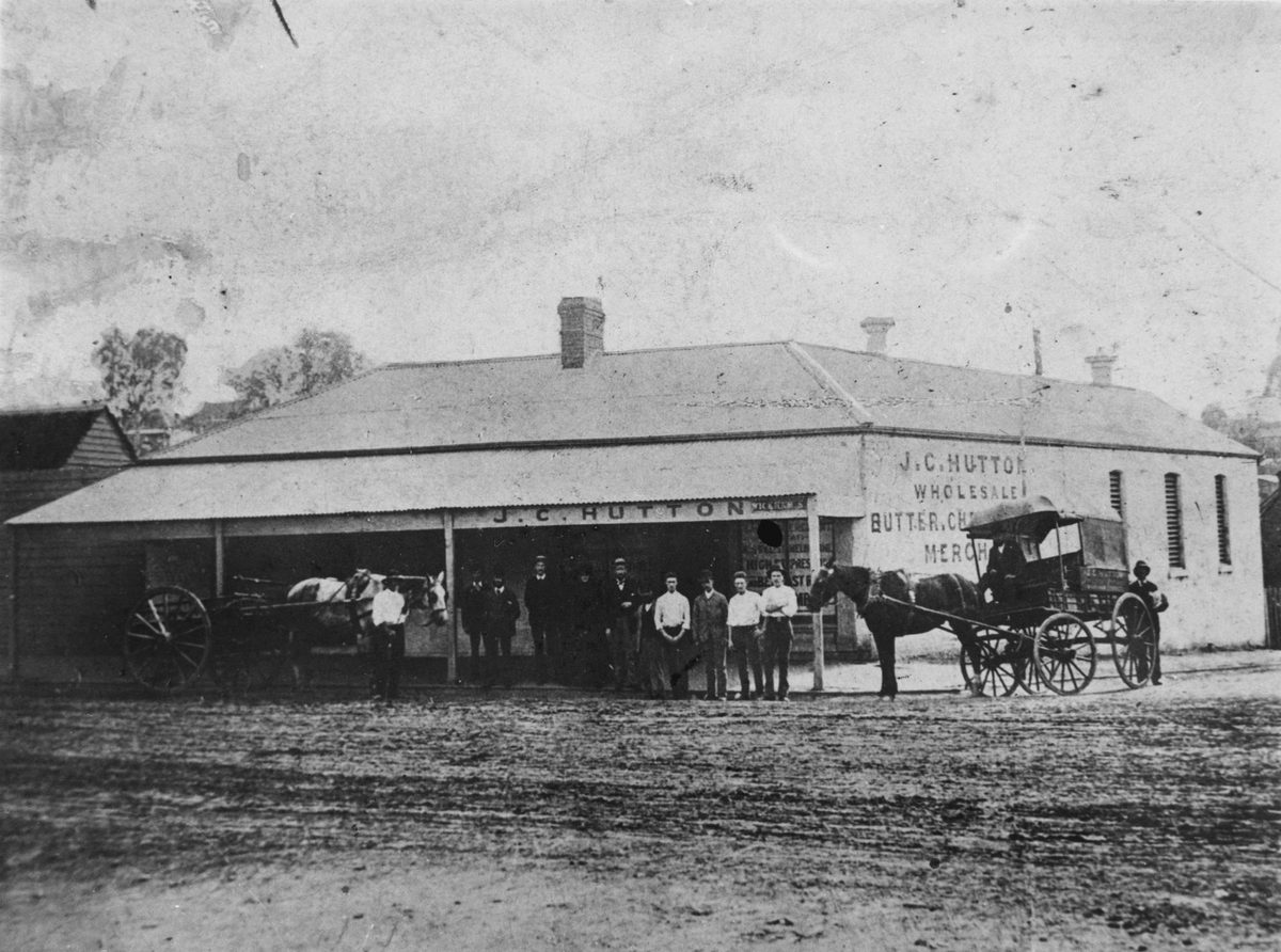 First premises of J. C. Hutton Pty. Ltd. in Fortitude Valley, Brisbane, 1882