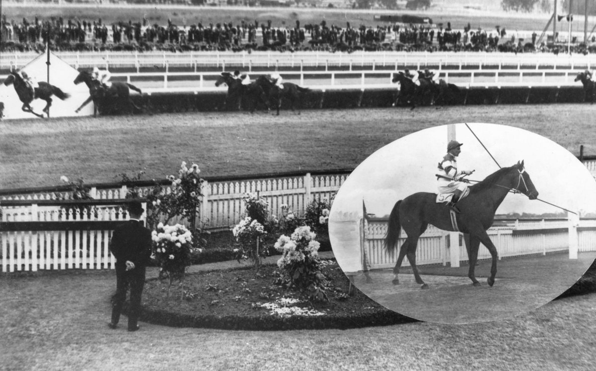 Finish of the Sire's Produce Stakes race at a Queensland Turf Club meeting, 1936, Brisbane